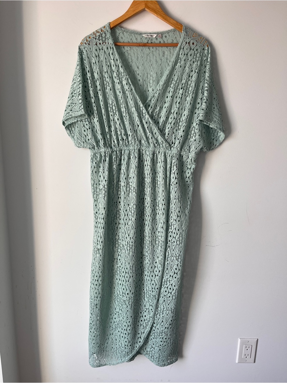 Island Tatters Mint Open-Knit Lace Pattern Beach Cover-up | Sz XL | Summer